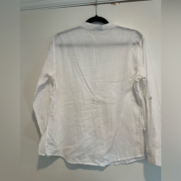 Tantrums Women White Tunic Gauze embroidery. Cottagecore Peasant Blouse - Picture 2 of 9